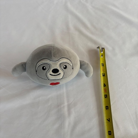 Gray Sloth Round Plush Stuffed Animal with Red Heart Small Soft Toy - Picture 5 of 5